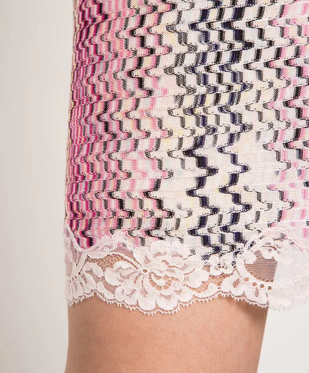Missoni Mini skirt in a geometric print with lace