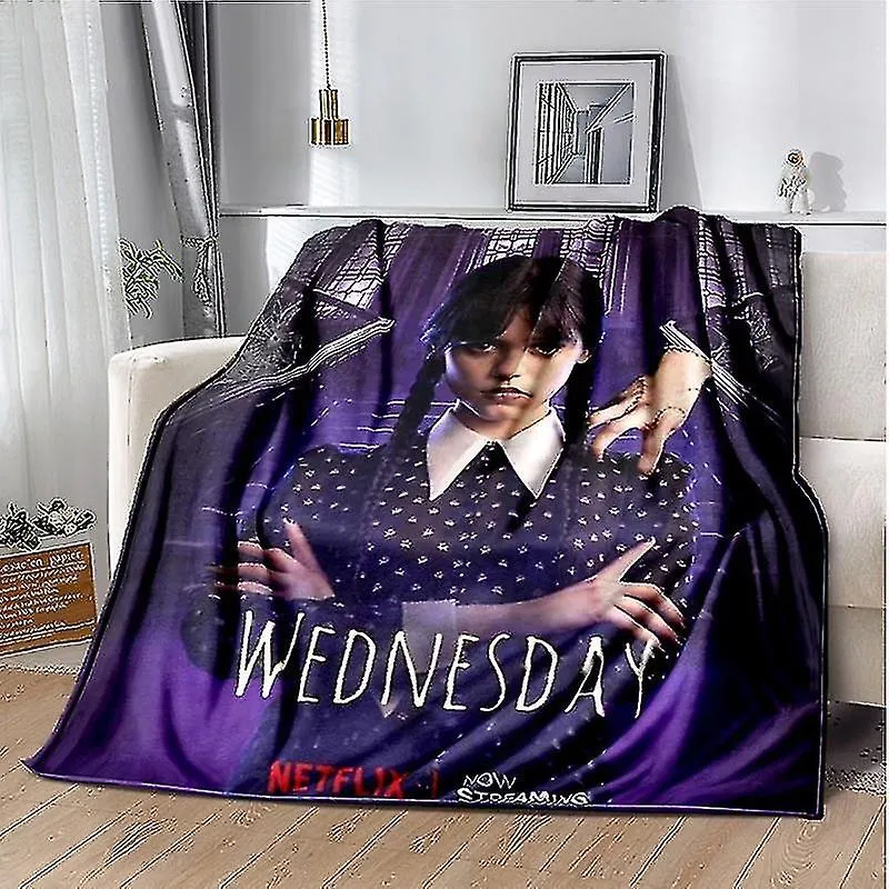 Miércoles Addams Familia Manta de Halloween Ligero Cómodo Suave Transpirable Ultra Cálido Manta Ropa de cama Viaje