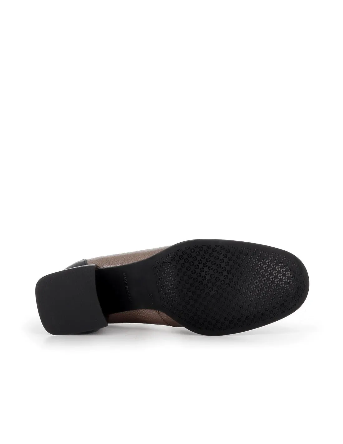 Mocasin charol hebilla cuadrada tacón medio mujer gris Pepe Parra