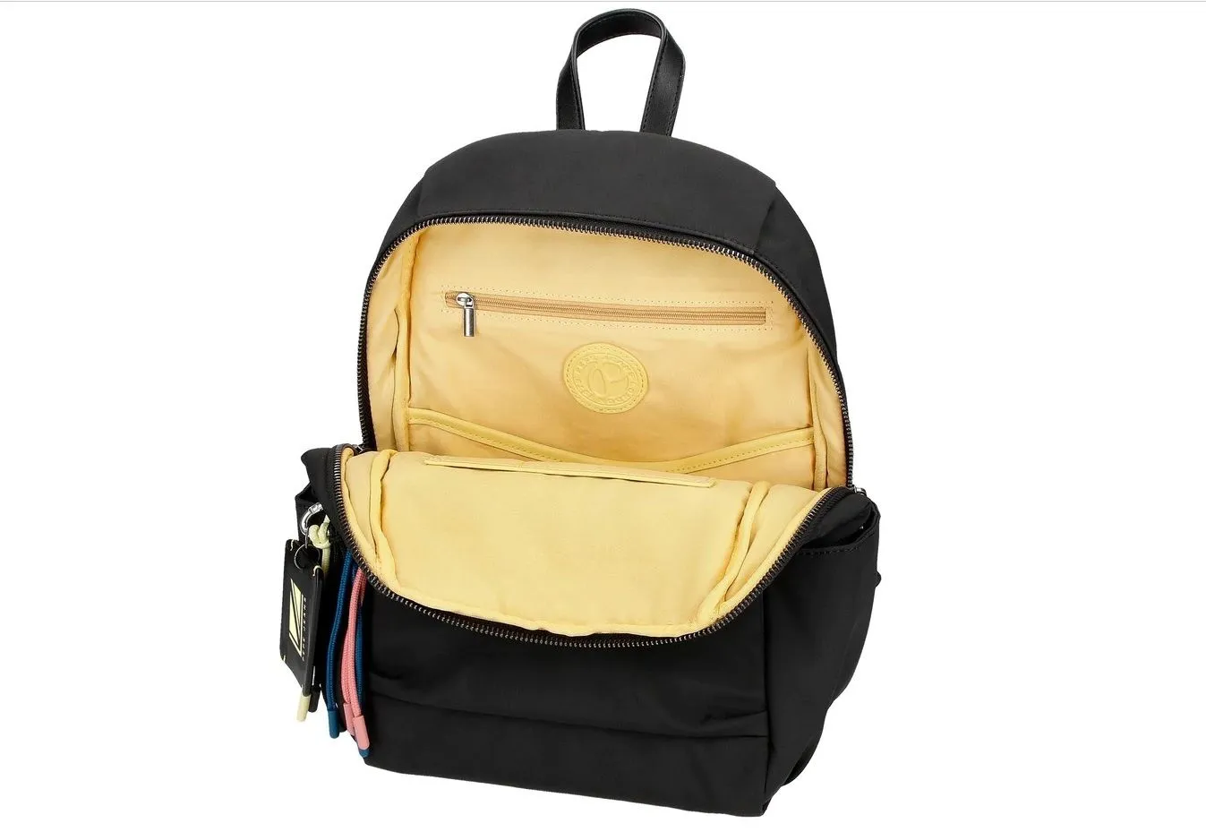 Mochila de mujer Pepe Jeans Tessa en negro con bolsillos laterales