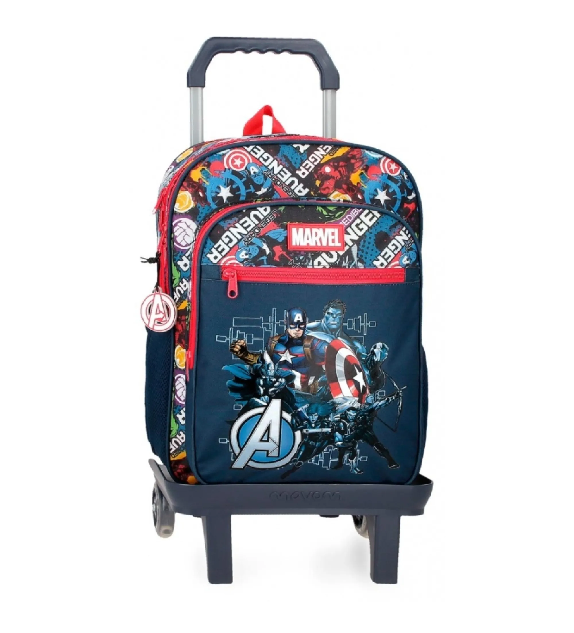 Mochila escolar dos compartimentos Avengers Legendary 40 cm con carro marino
