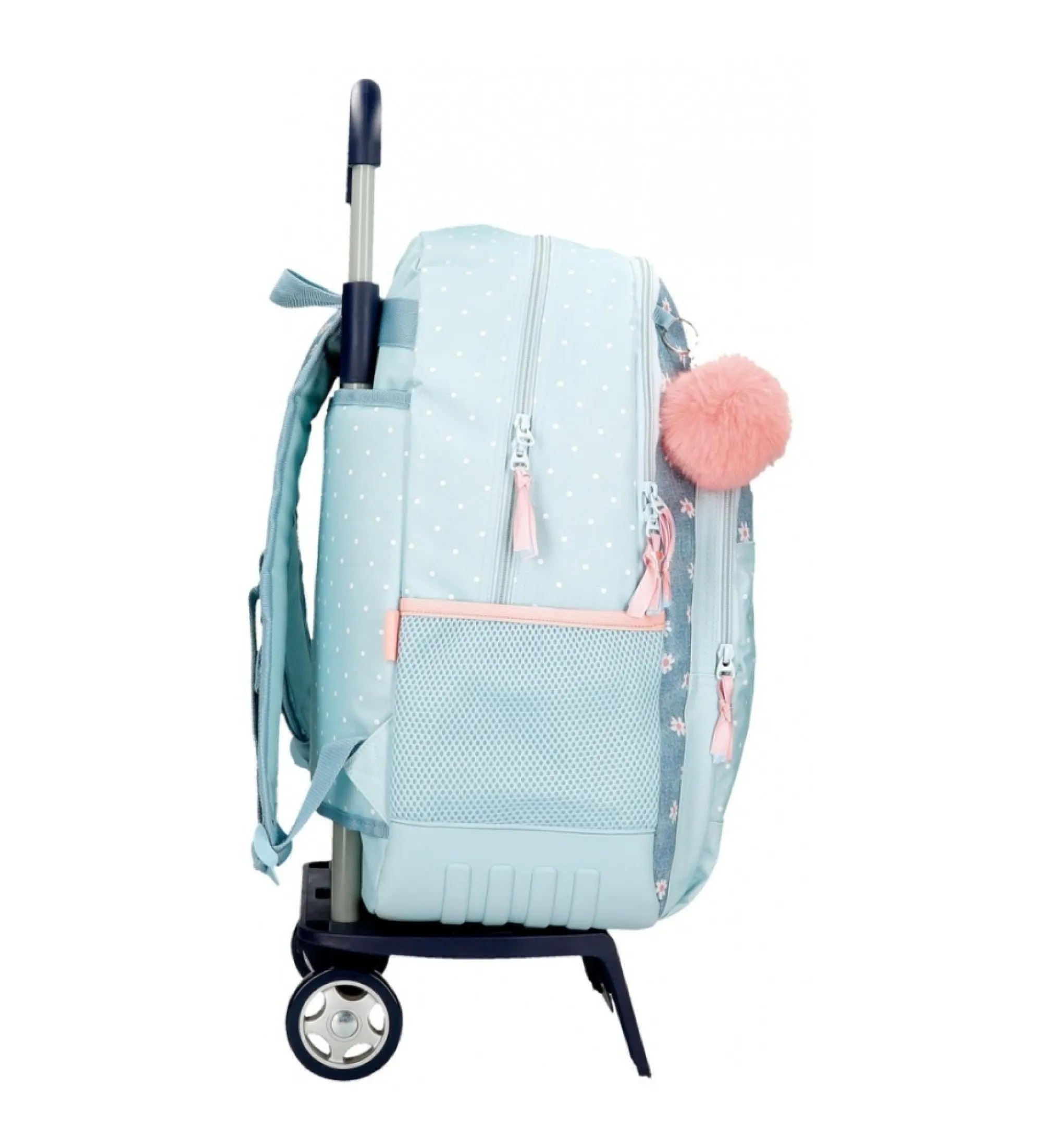 Mochila escolar Movom Live your dreams dos compartimentos con carro azul turquesa