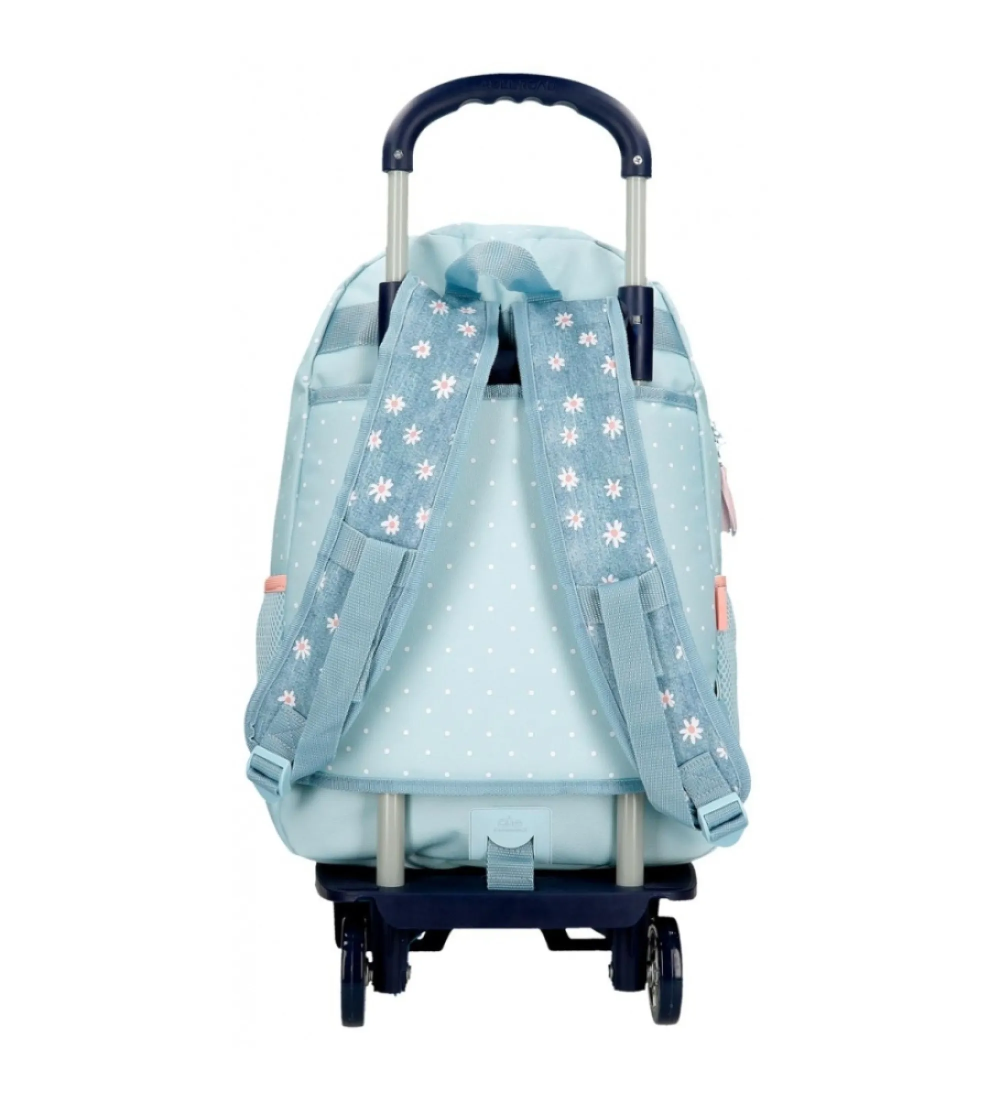 Mochila escolar Movom Live your dreams dos compartimentos con carro azul turquesa