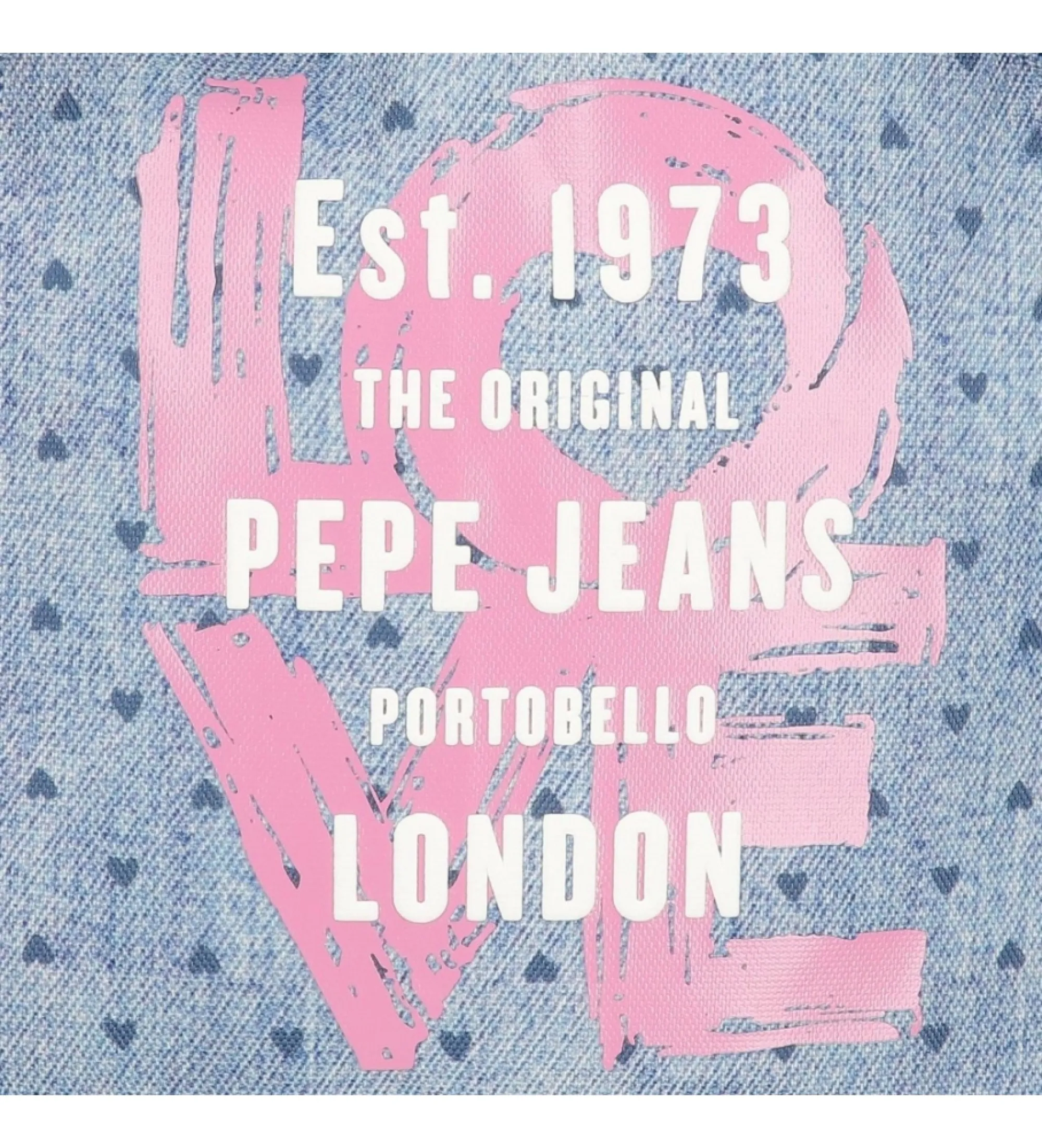 Mochila escolar Pepe Jeans Noni denim dos compartimentos 40 cm adaptable a carro azul, rosa
