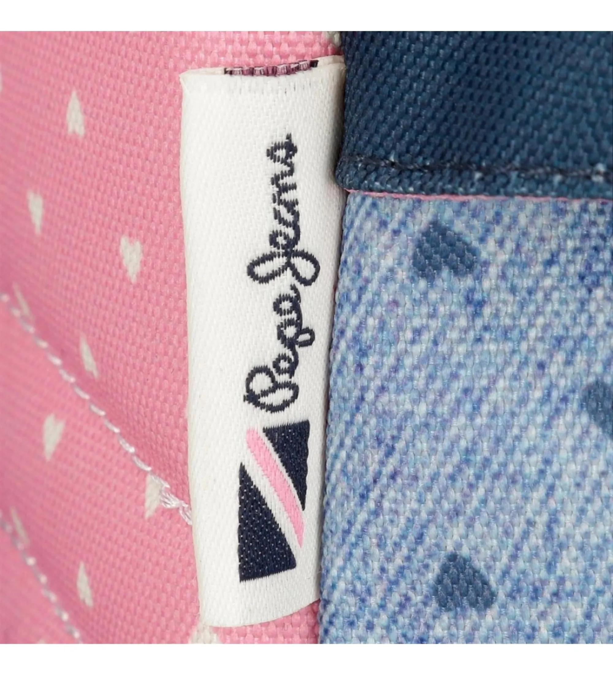 Mochila escolar Pepe Jeans Noni denim dos compartimentos 40 cm adaptable a carro azul, rosa