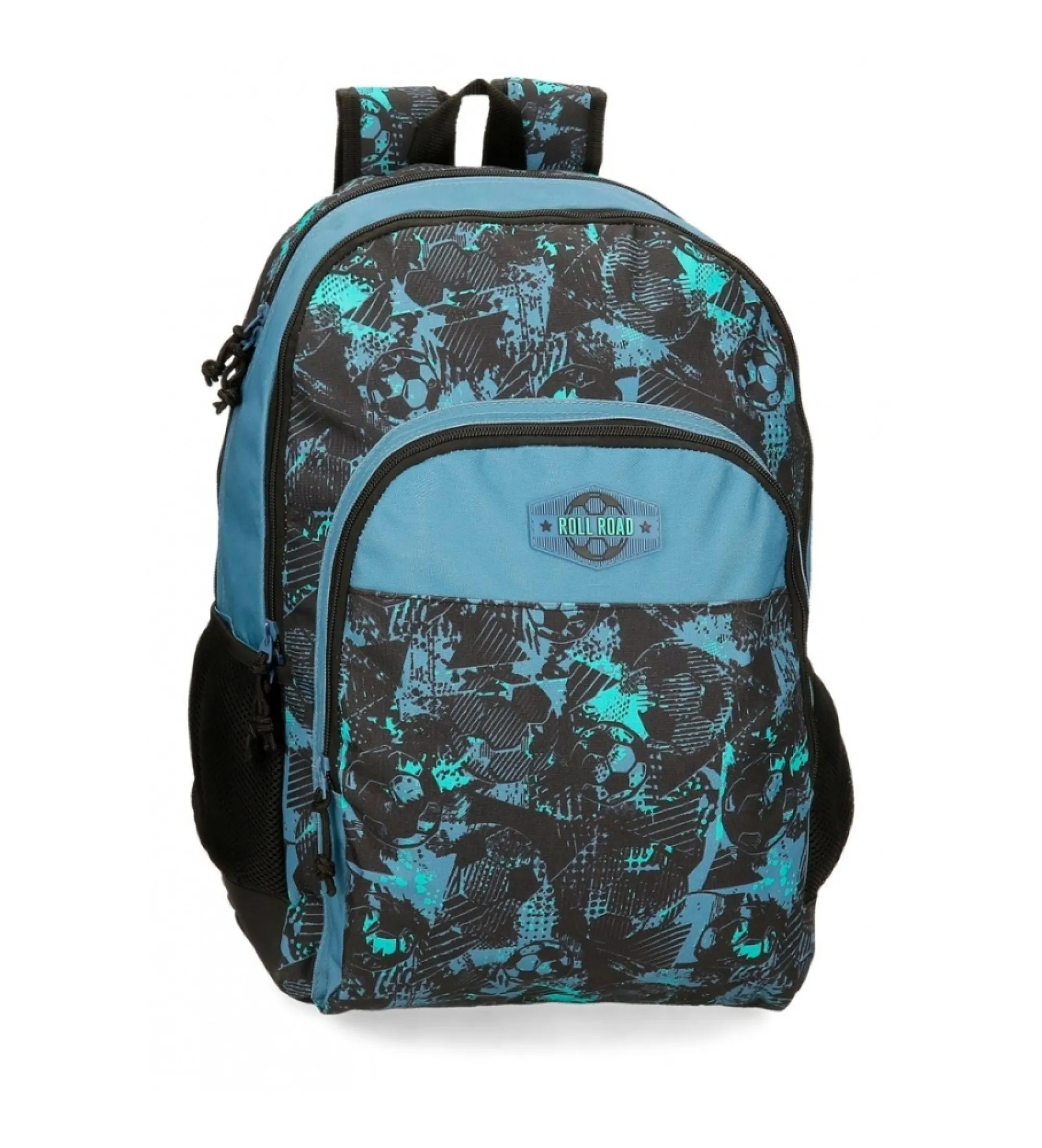 Mochila escolar Roll Road  Soccer dos compartimentos negro