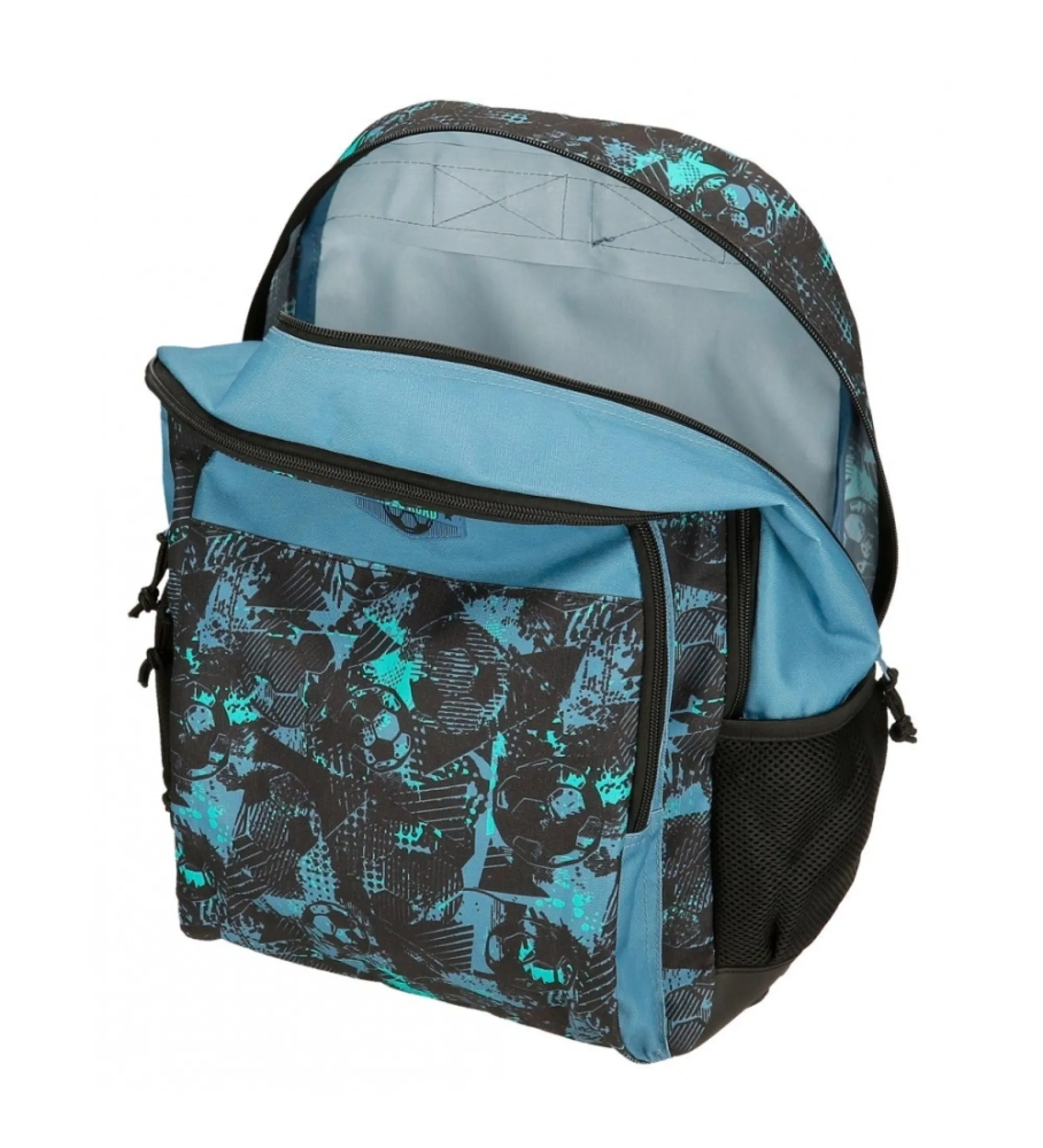 Mochila escolar Roll Road  Soccer dos compartimentos negro