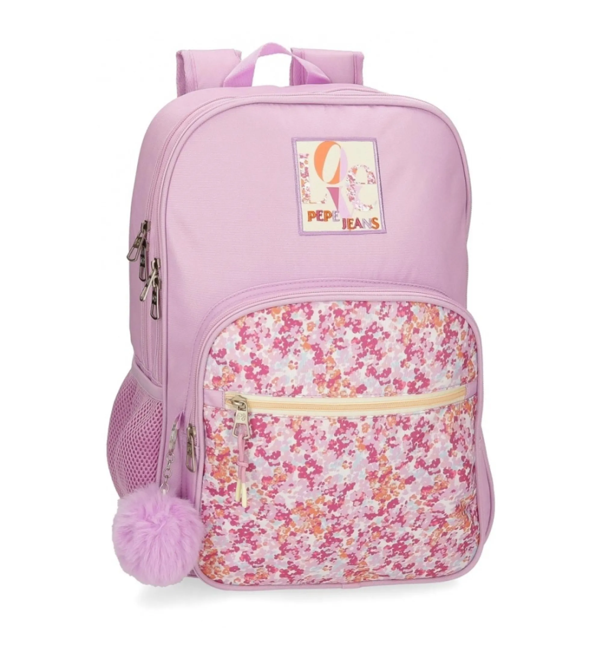 Mochila escolar Sandra dos compartimentos 40 cm rosa