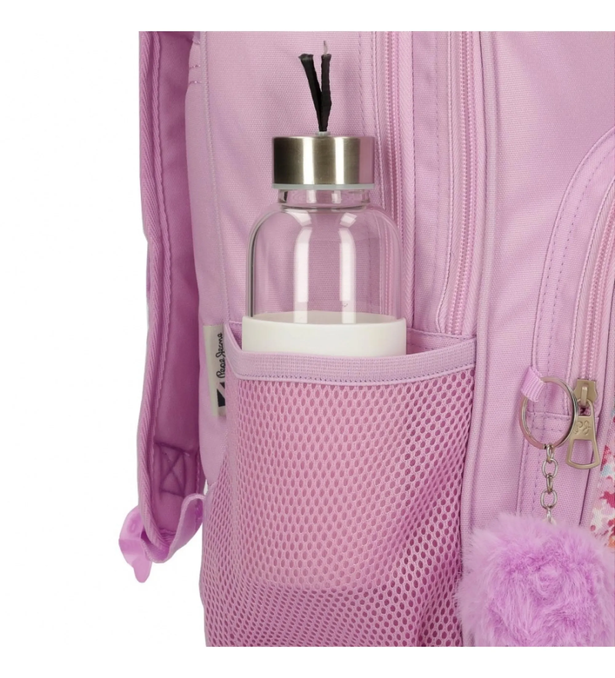Mochila escolar Sandra dos compartimentos 40 cm rosa
