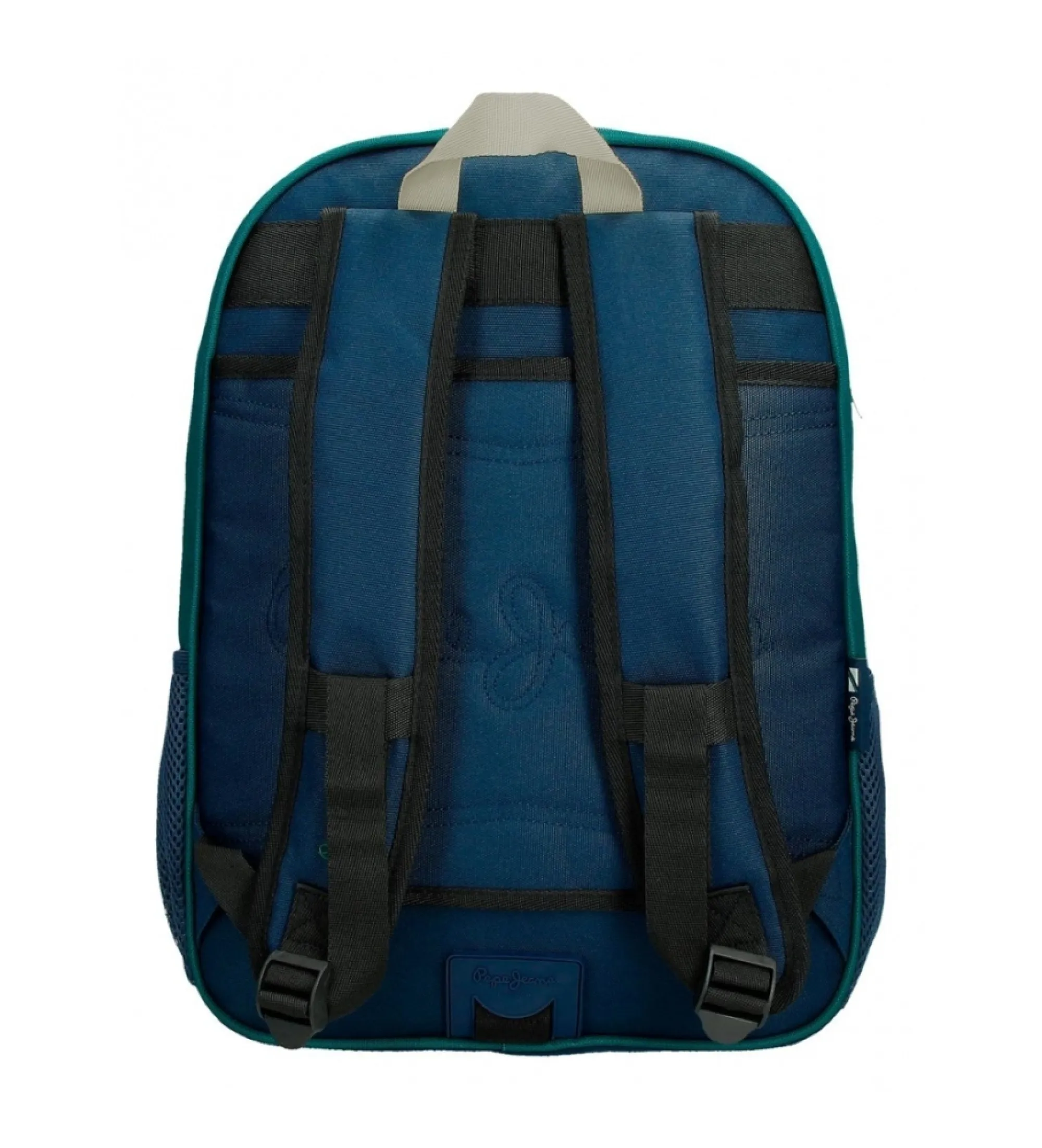 Mochila Pepe Jeans Ben 40 cm dos compartimentos adaptable a carro verde
