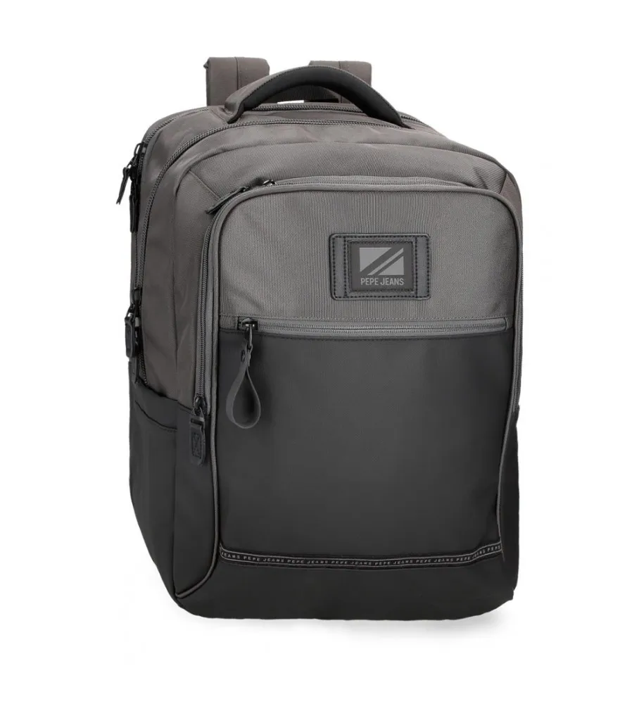 Mochila Pepe Jeans Stratford 44 cm adaptable dos compartimentos gris
