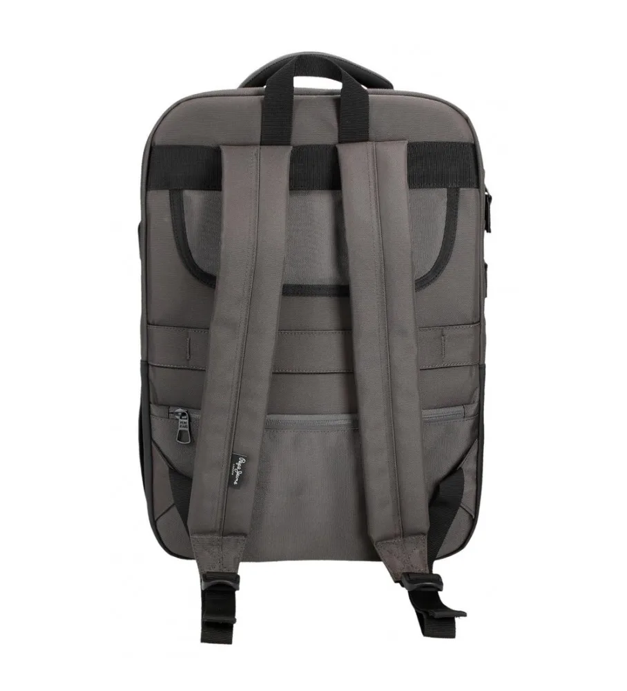 Mochila Pepe Jeans Stratford 44 cm adaptable dos compartimentos gris