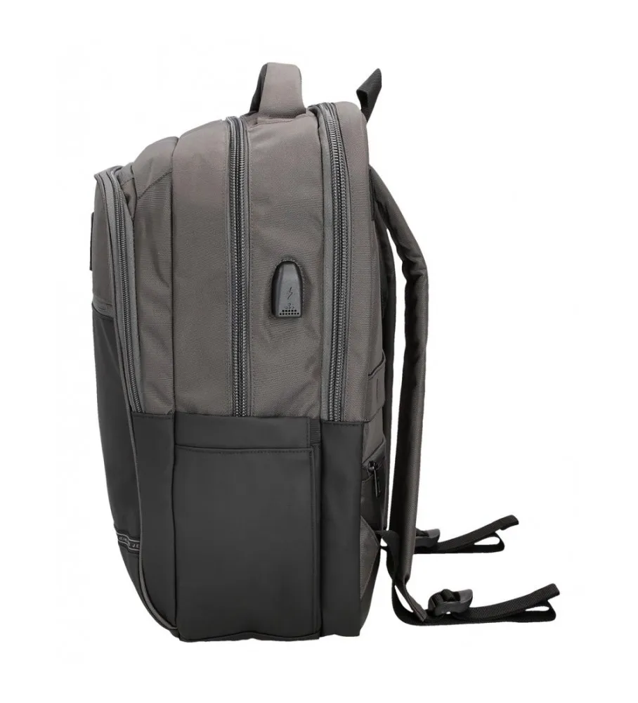 Mochila Pepe Jeans Stratford 44 cm adaptable dos compartimentos gris