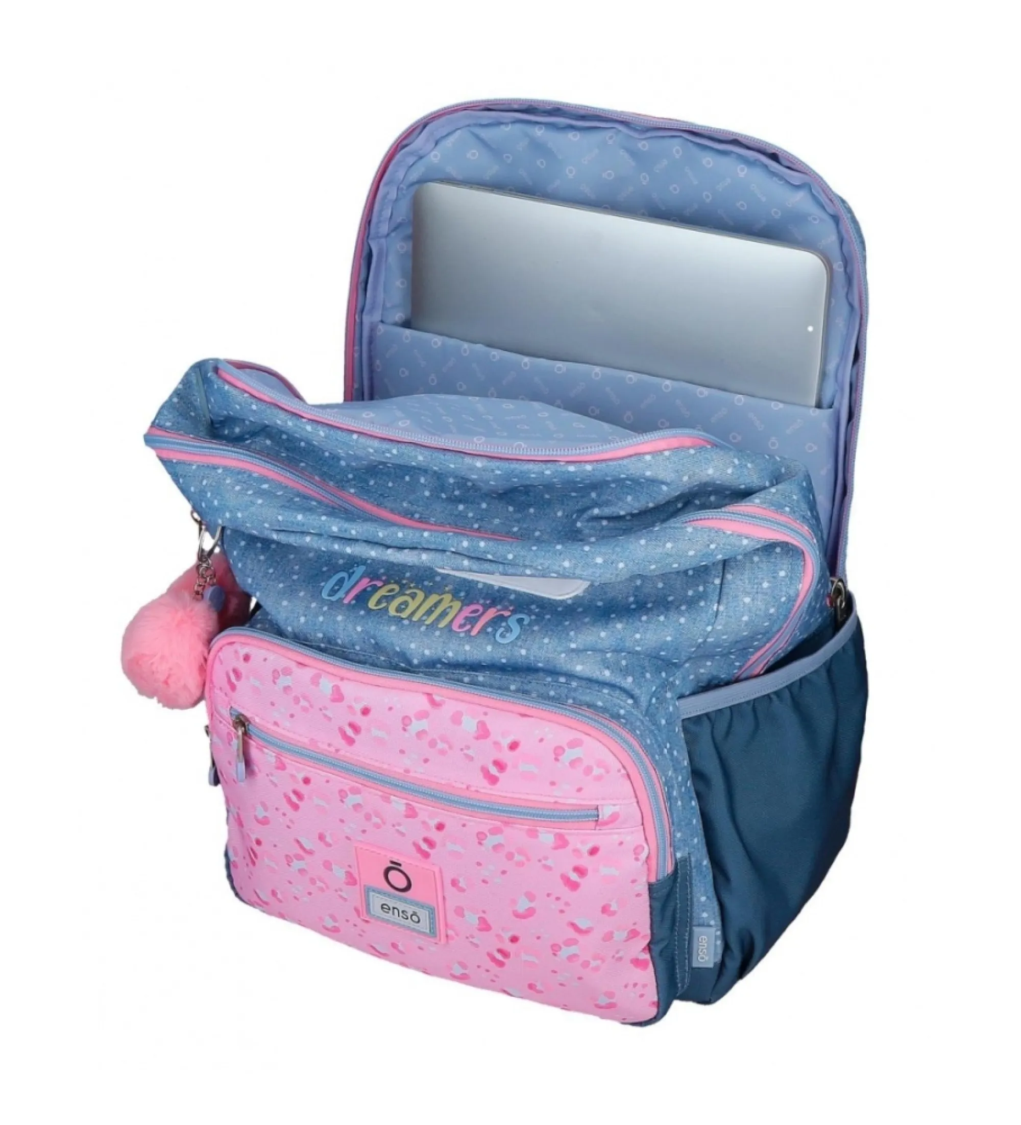Mochila porta ordenador  Dreamer dos compartimentos con carro azul
