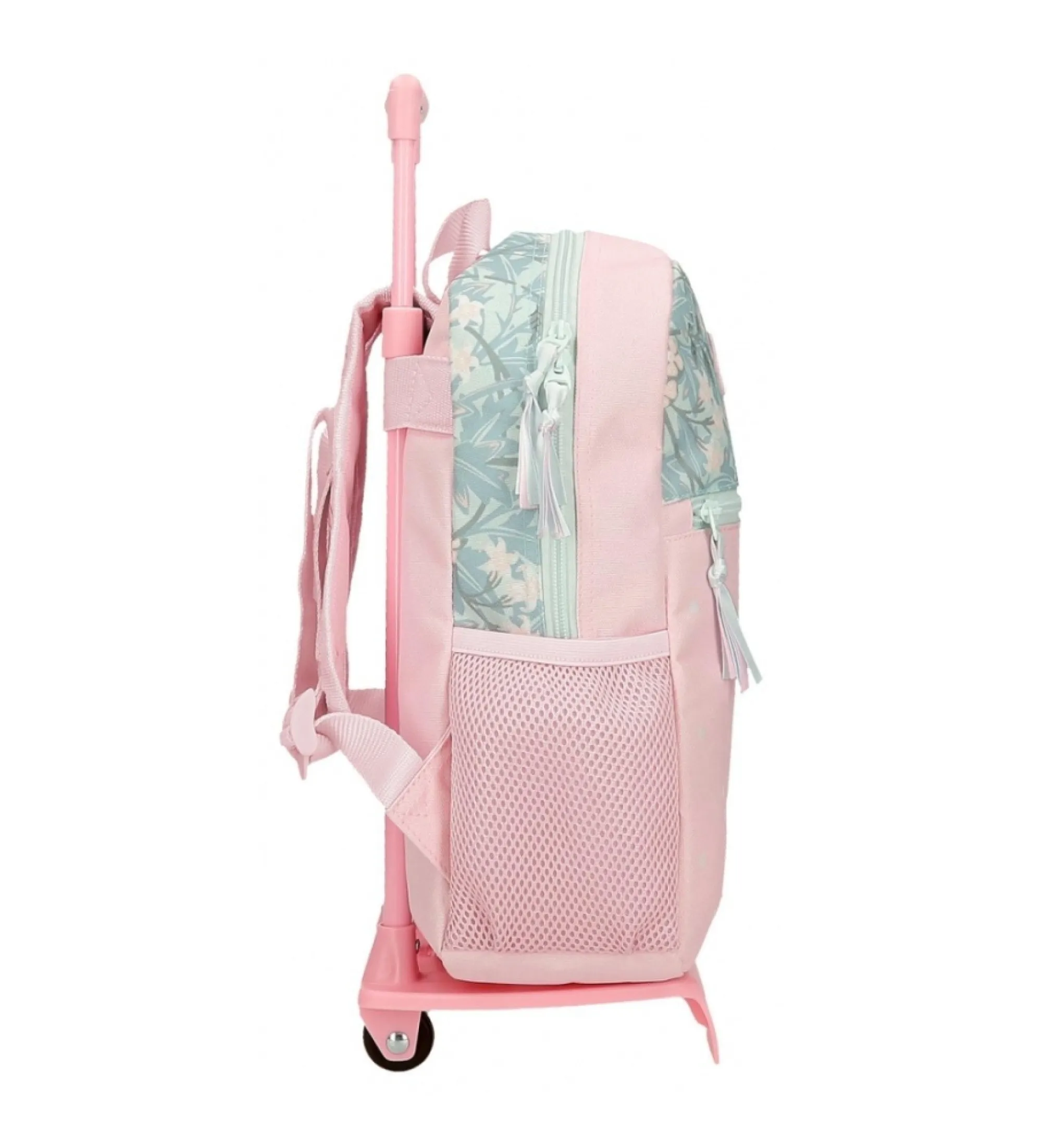 Mochila Roll Road Spring is here 33 cm con carro rosa