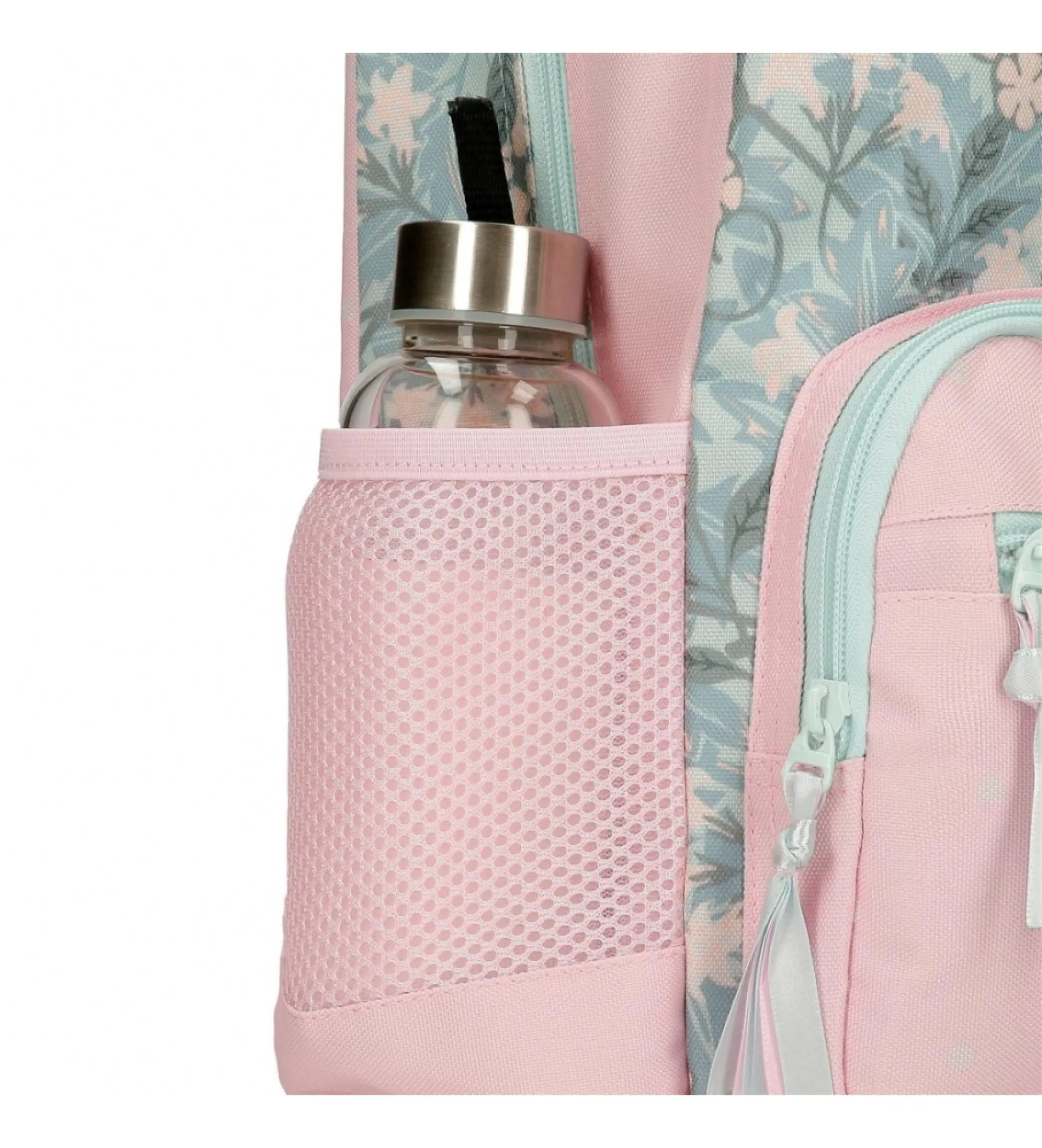 Mochila Roll Road Spring is here 33 cm con carro rosa