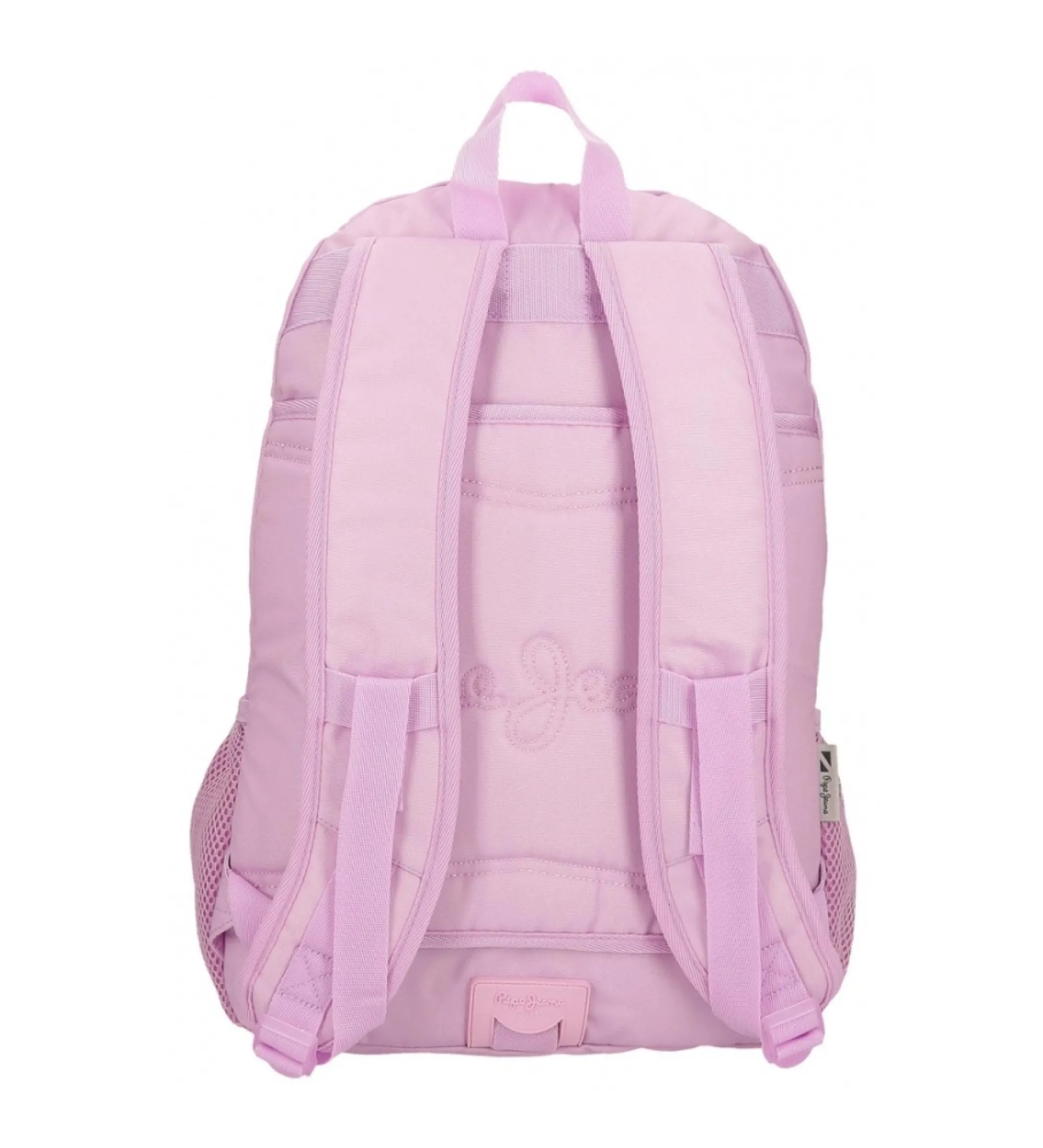 Mochila Sandra dos compartimentos 45 cm adaptable a carro rosa