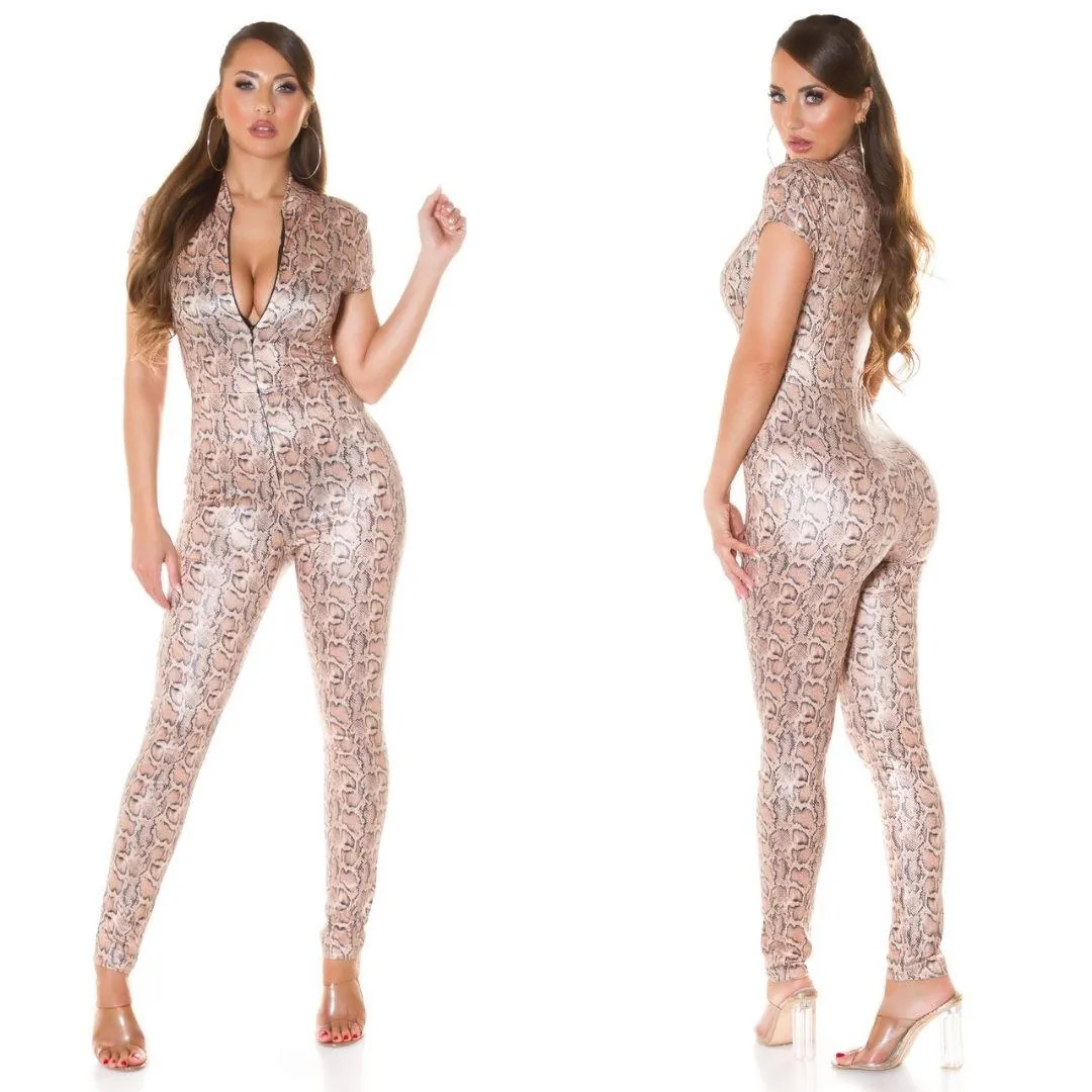 Mono ajustado Serpiente print de moda