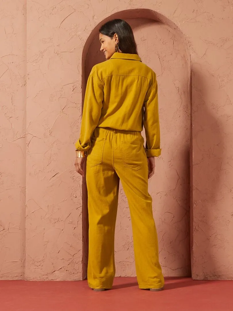 MONO CON MEZCLA DE LINO   UNISEX  AMARILLO