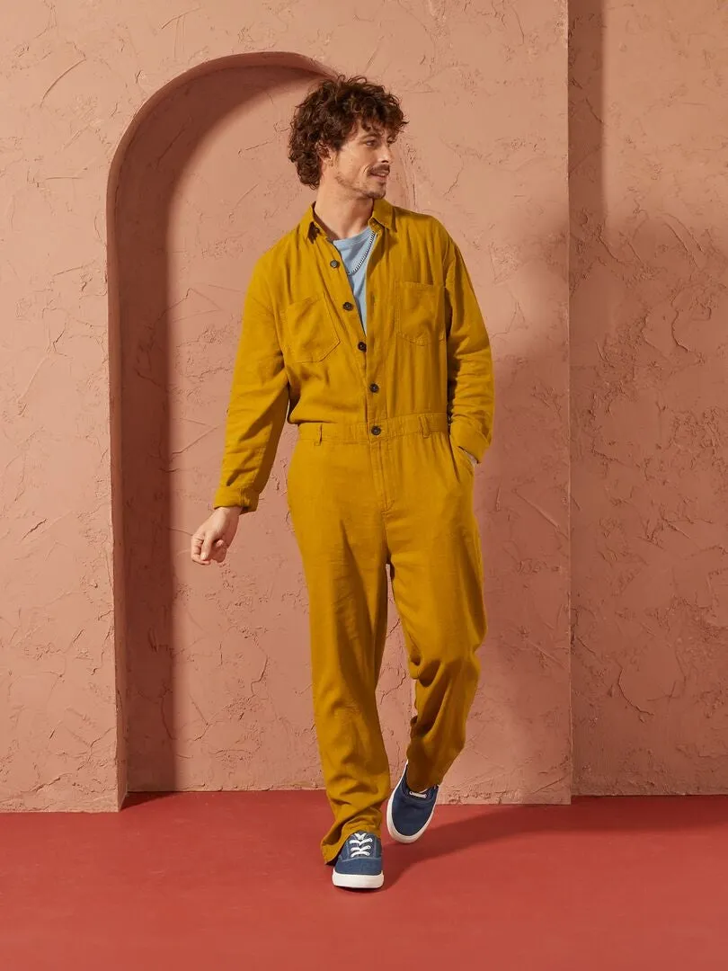 MONO CON MEZCLA DE LINO   UNISEX  AMARILLO