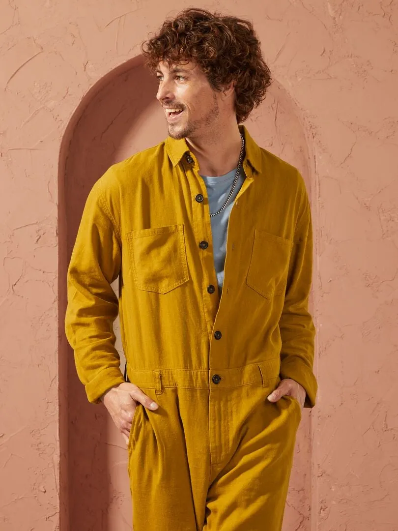 MONO CON MEZCLA DE LINO   UNISEX  AMARILLO