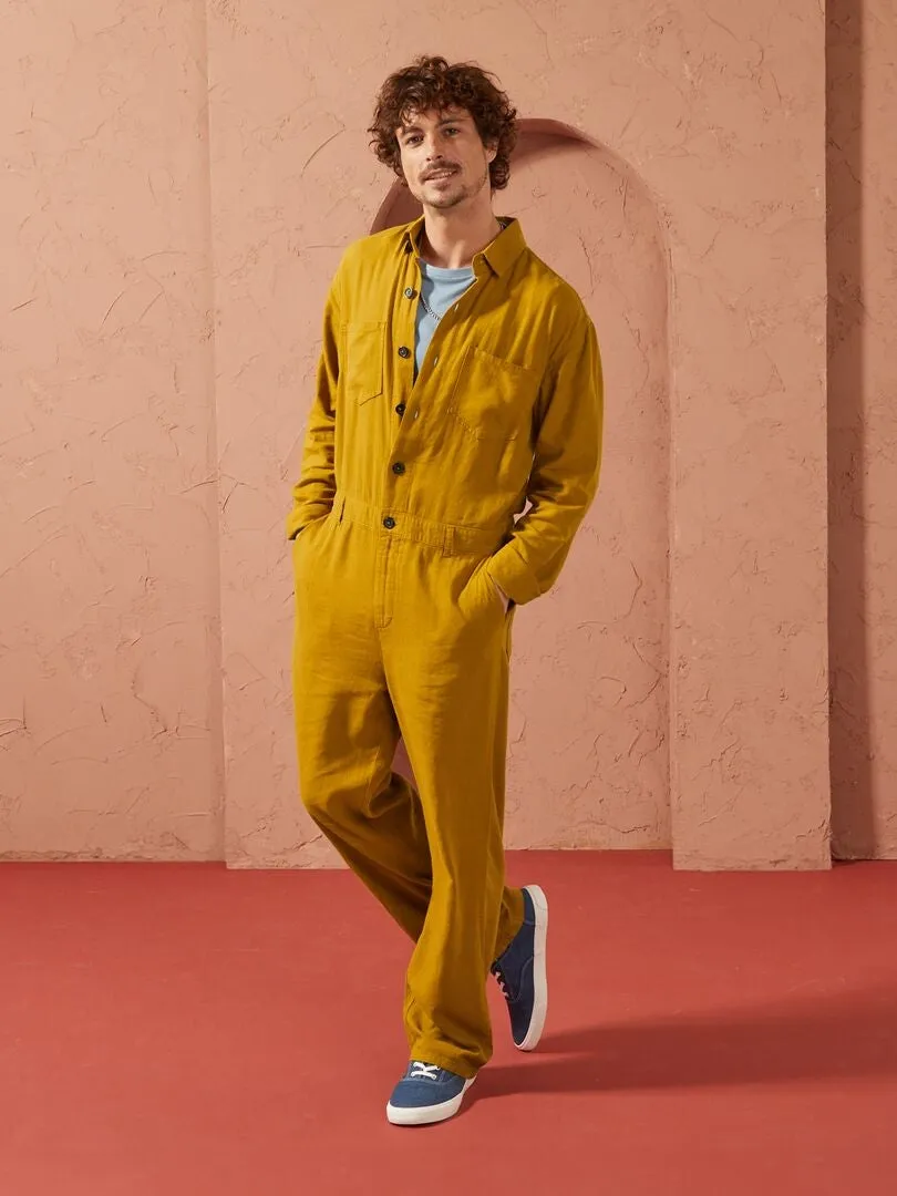 MONO CON MEZCLA DE LINO   UNISEX  AMARILLO