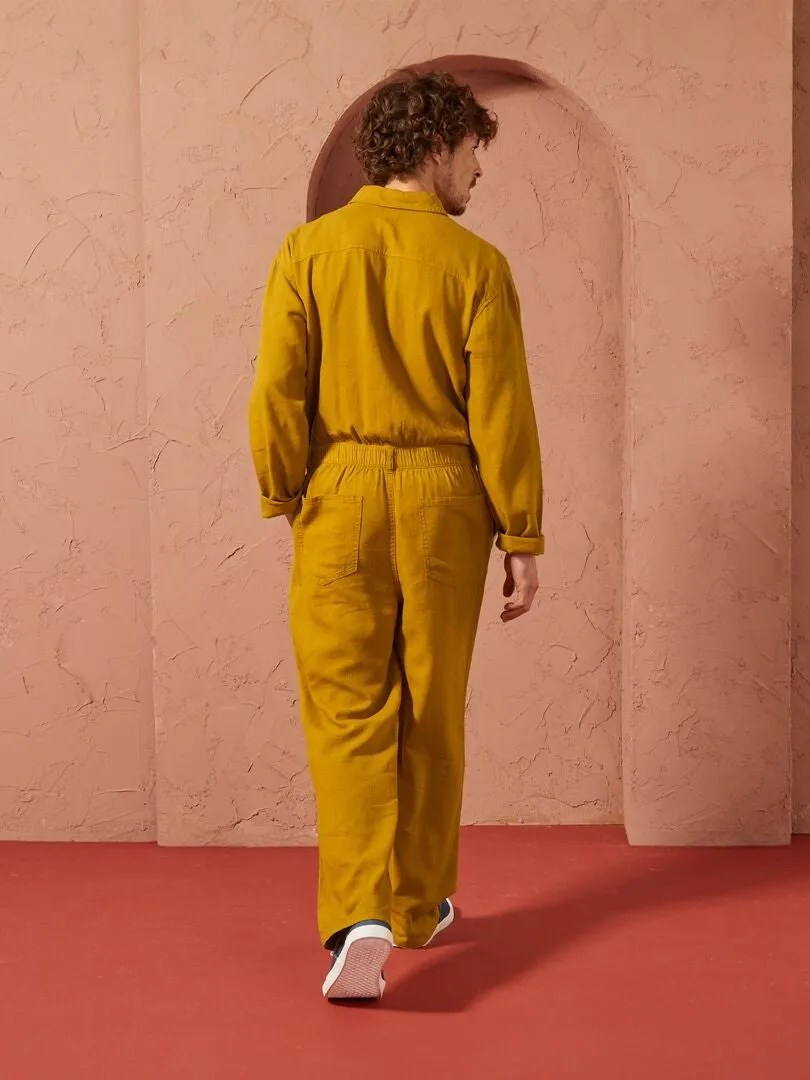 MONO CON MEZCLA DE LINO   UNISEX  AMARILLO