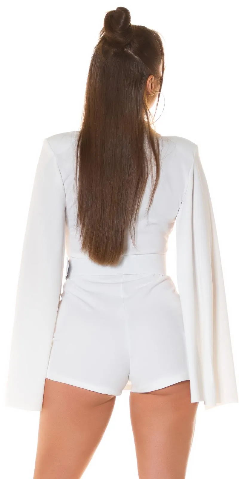 Mono de moda falda pantalón blanco
