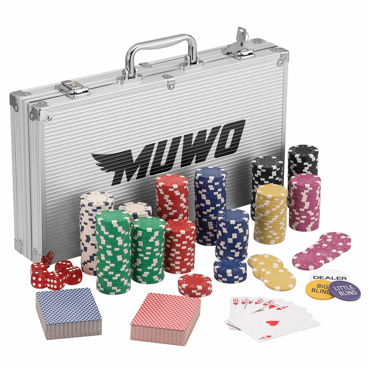 MUWO "ALL IN" ESTUCHE DE PóQUERCONJUNTO CON 300 FICHAS