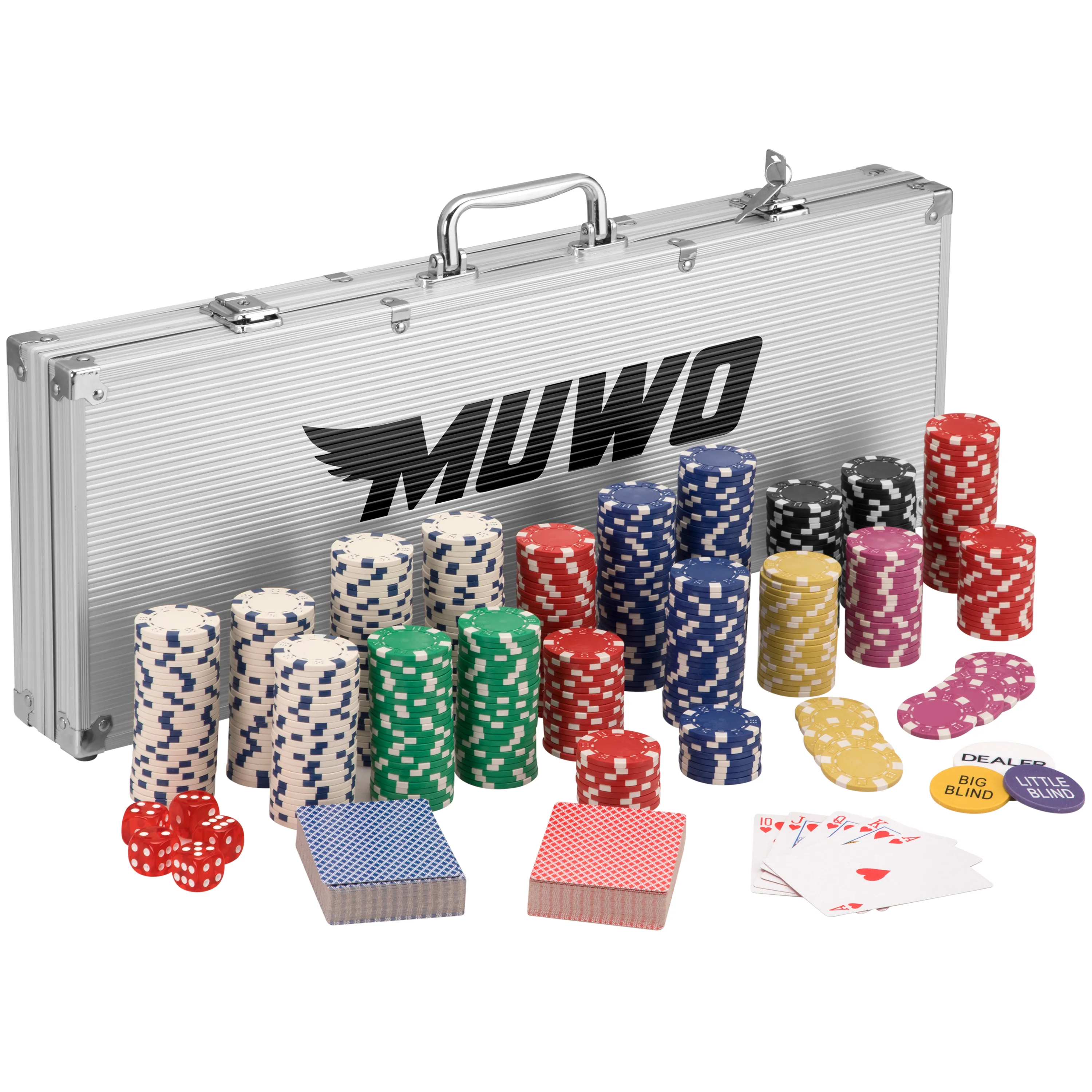 MUWO "ALL IN" ESTUCHE DE PóQUERCONJUNTO CON 500 FICHAS