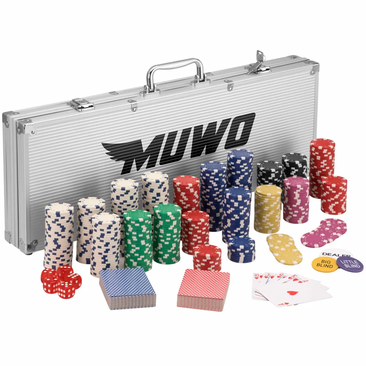 MUWO "ALL IN" ESTUCHE DE PóQUERCONJUNTO CON 500 FICHAS