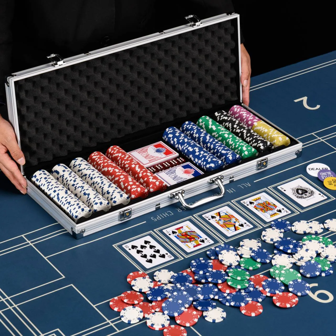 MUWO "ALL IN" ESTUCHE DE PóQUERCONJUNTO CON 500 FICHAS