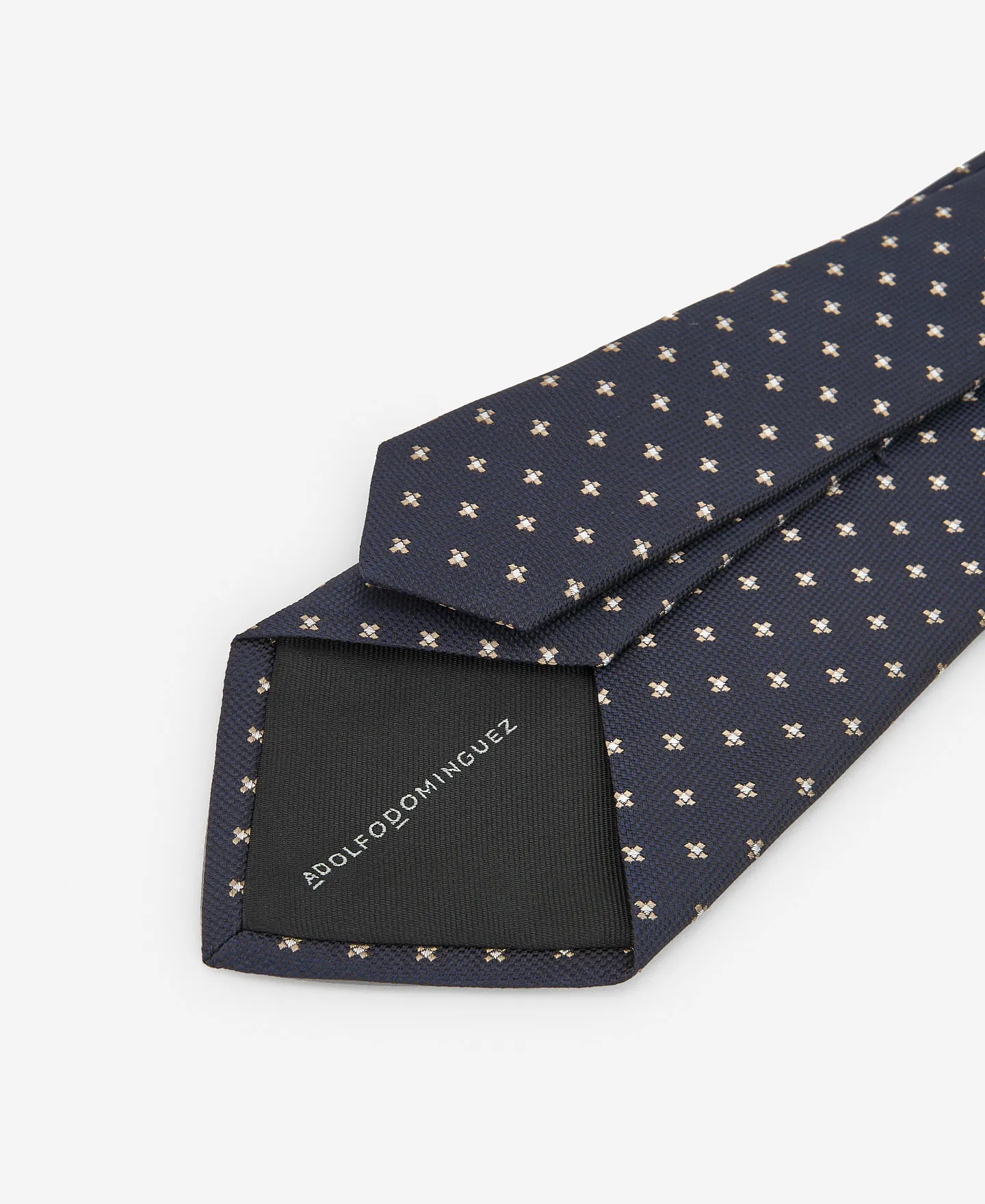 Navy blue silk tie for men
