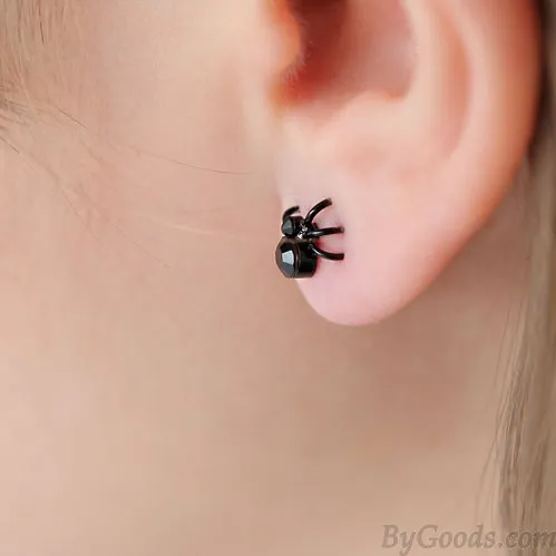 Night Club Mini Animal/Tool Pattern Black Ear Studs