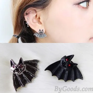 Night Club Mini Animal/Tool Pattern Black Ear Studs