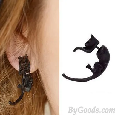 Night Club Mini Animal/Tool Pattern Black Ear Studs