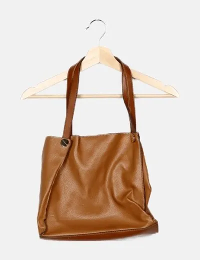 NoName Bolso marrón texturizado detalle asas