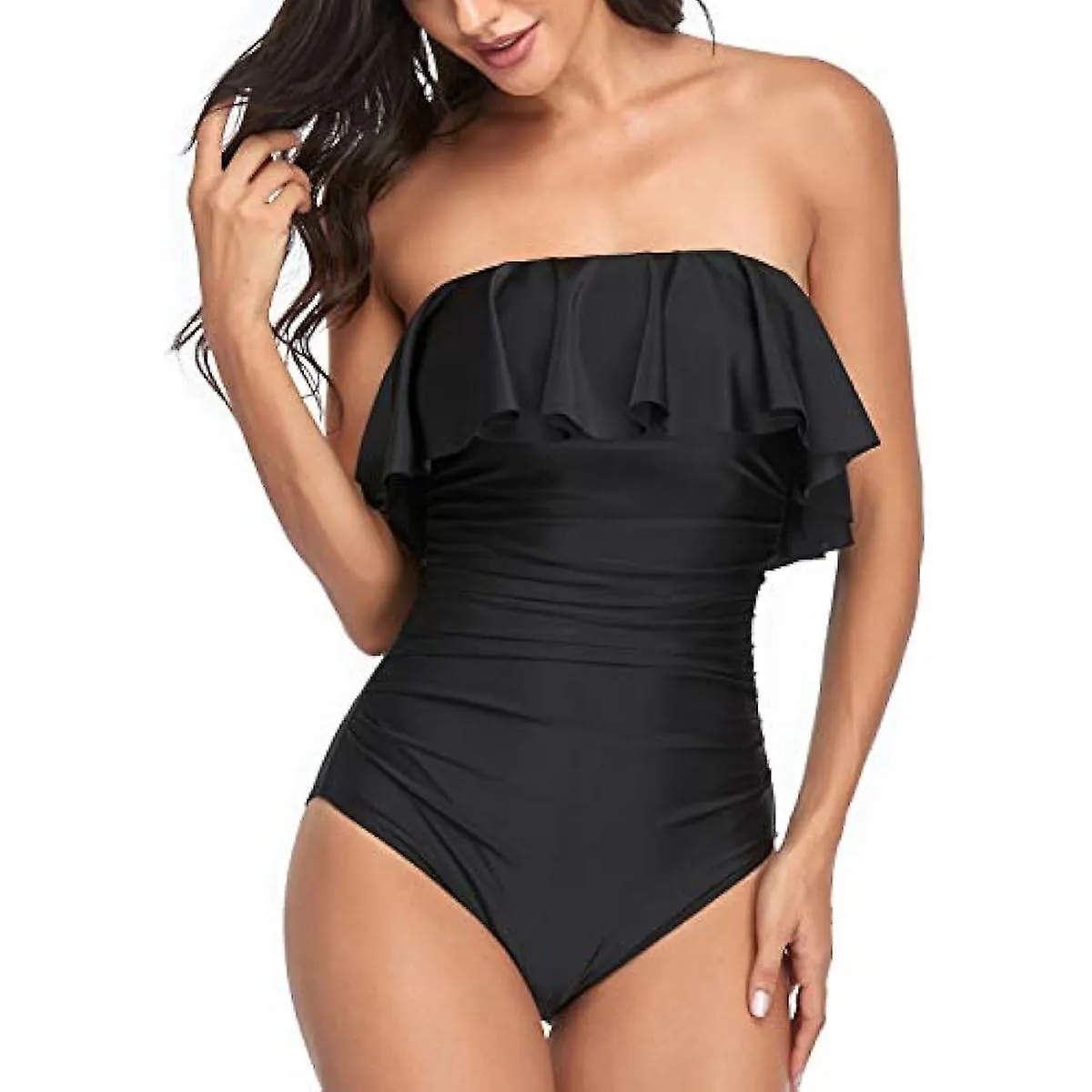 One Piece Tummy Control Strapless Swimsuits for Women