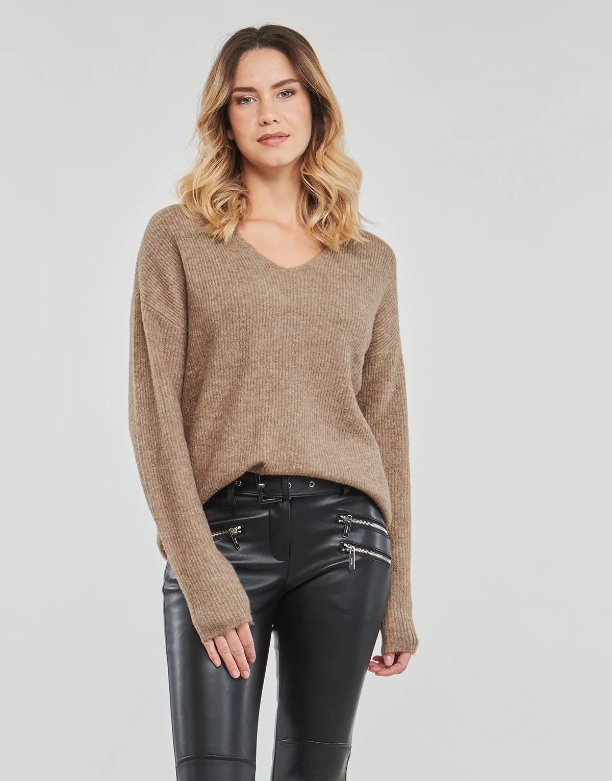 ONLCAMILLA VNECK L/S PULLOVER KNT NOOS