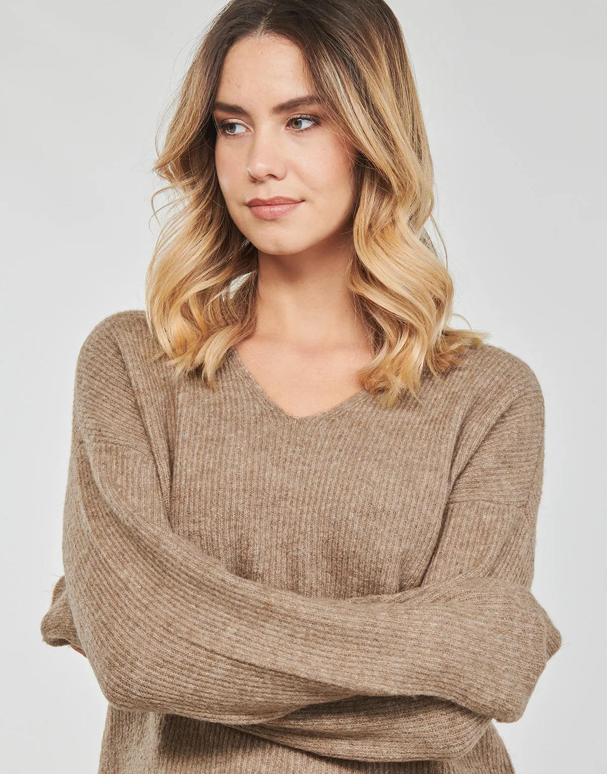 ONLCAMILLA VNECK L/S PULLOVER KNT NOOS