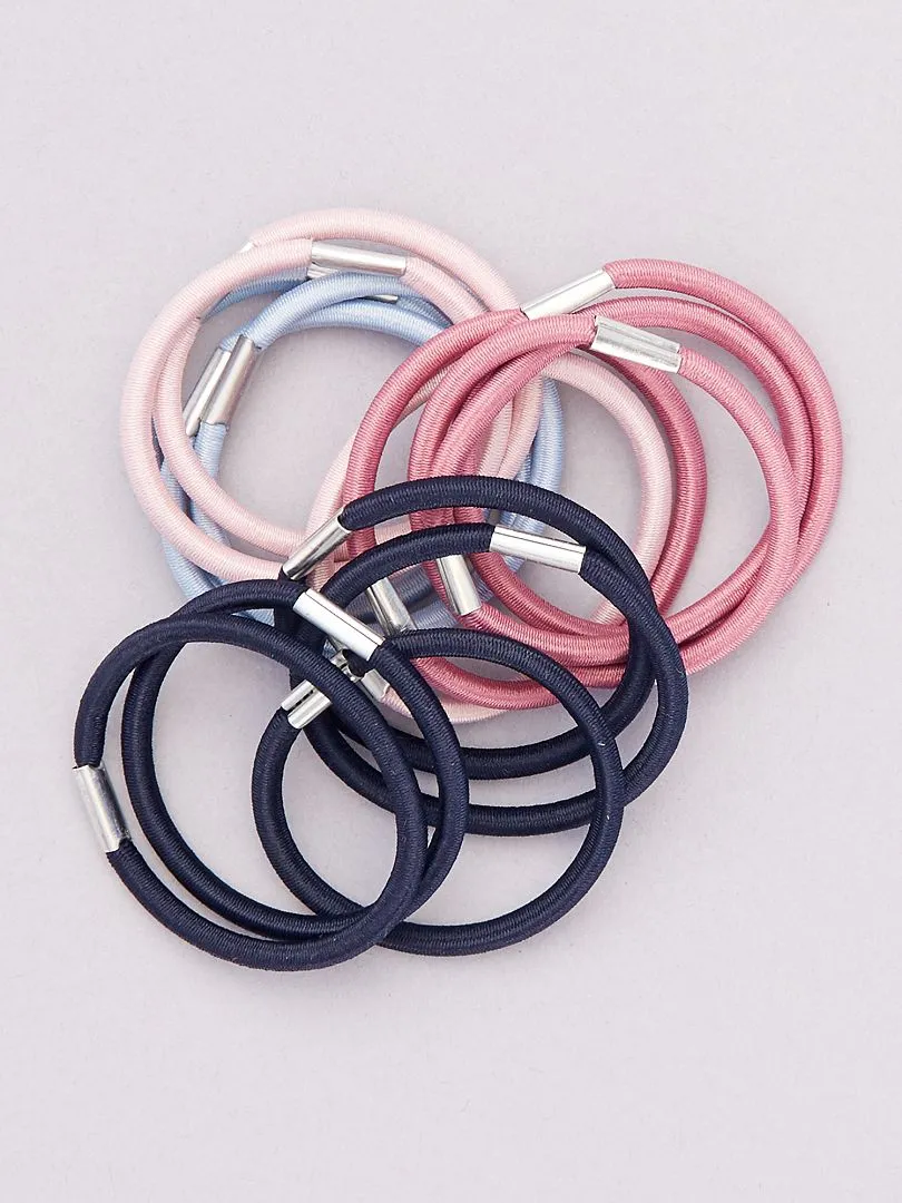 PACK DE 15 GOMAS PARA EL PELO  GRIS