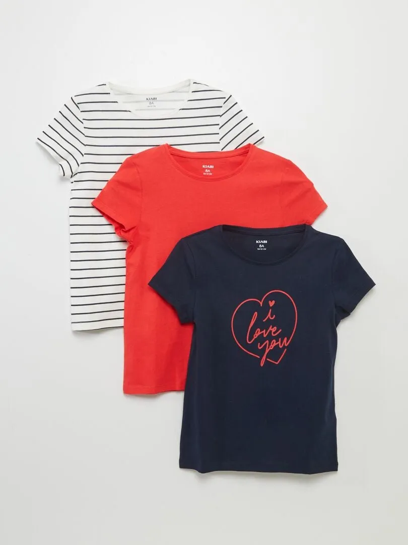 PACK DE 2 CAMISETAS ESTAMPADAS  3 PIEZAS  AZUL