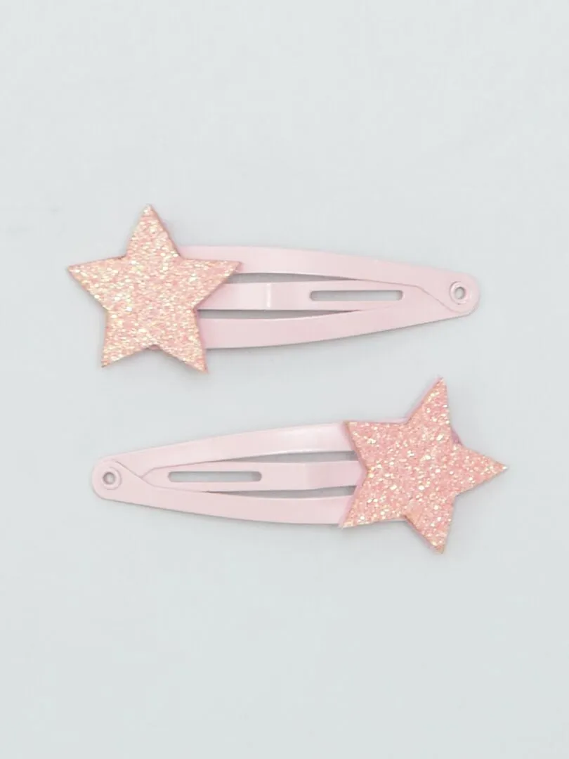 PACK DE 6 PINZAS PARA EL PELO  ROSA
