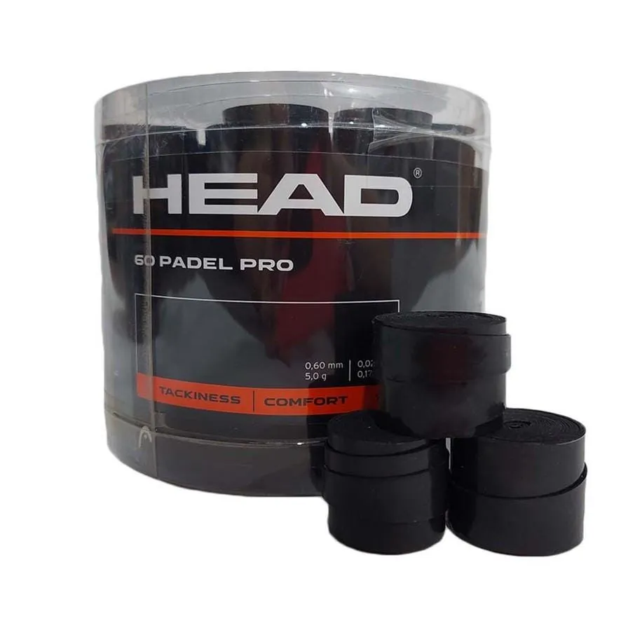 Pack Grips Head Padel Pro 60 Unidades Display Box Negro
