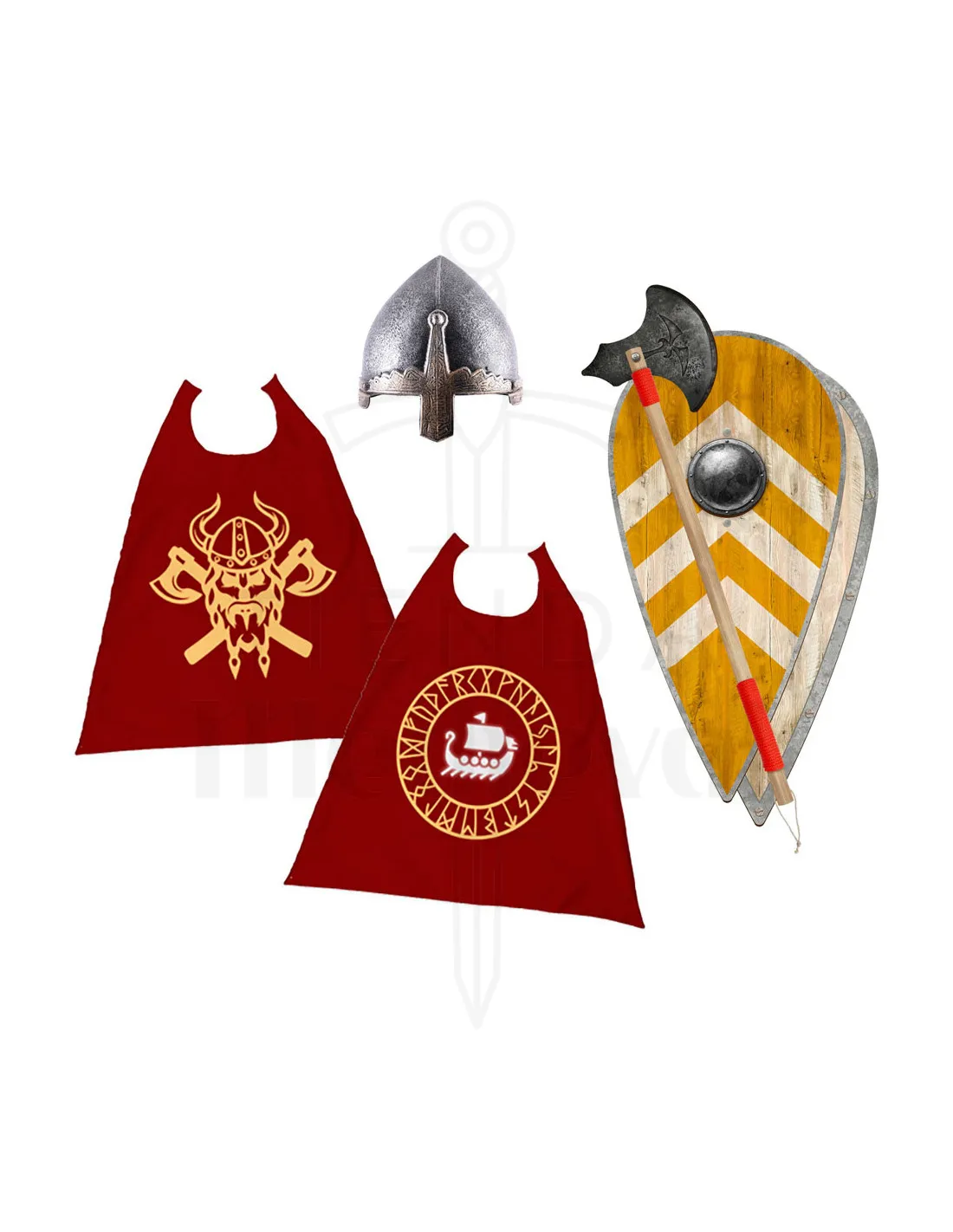 Pack niño Ragnarsson: Hacha, escudo, capa y casco