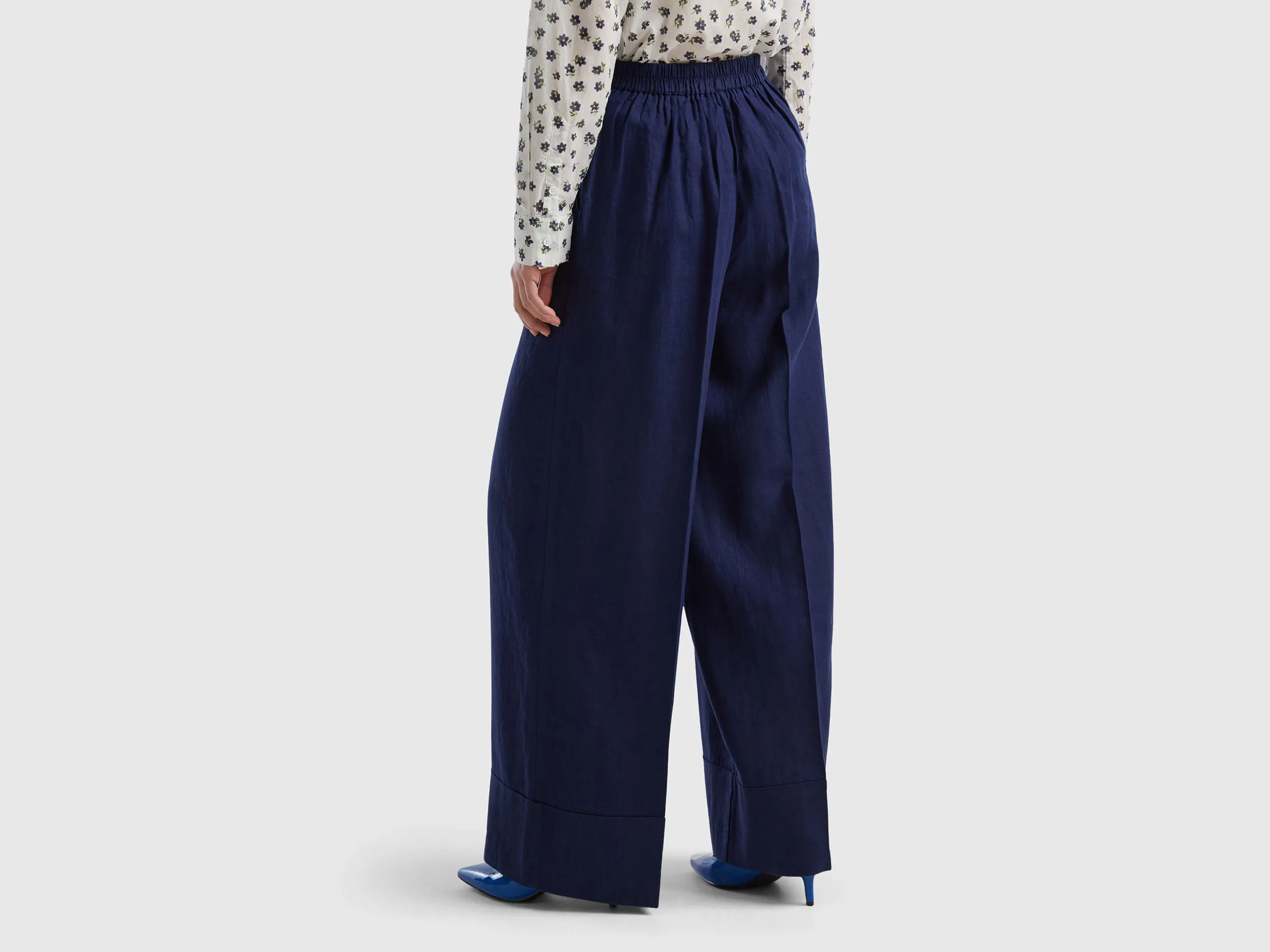 Pantalón palazzo de 100 % lino