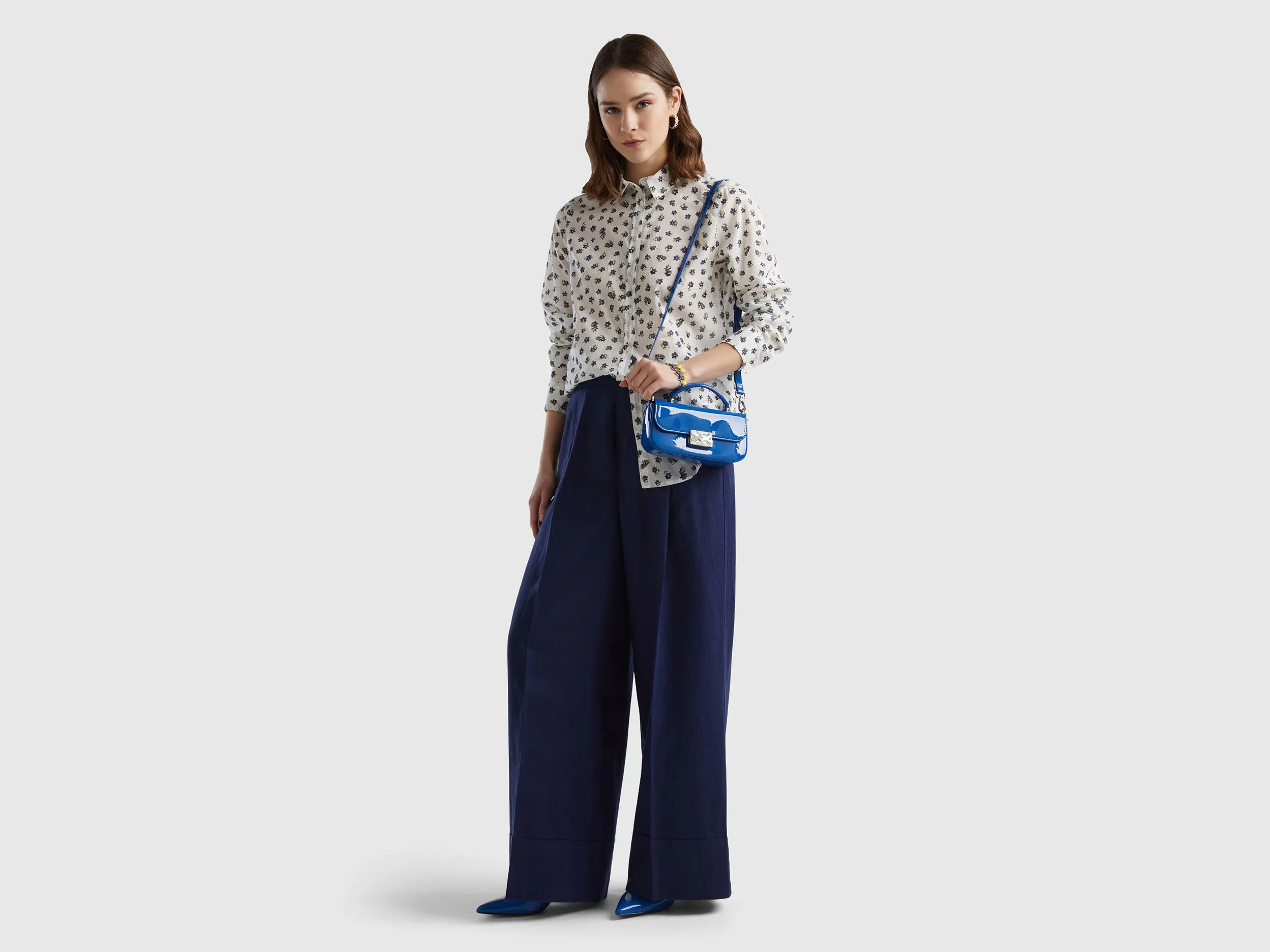 Pantalón palazzo de 100 % lino