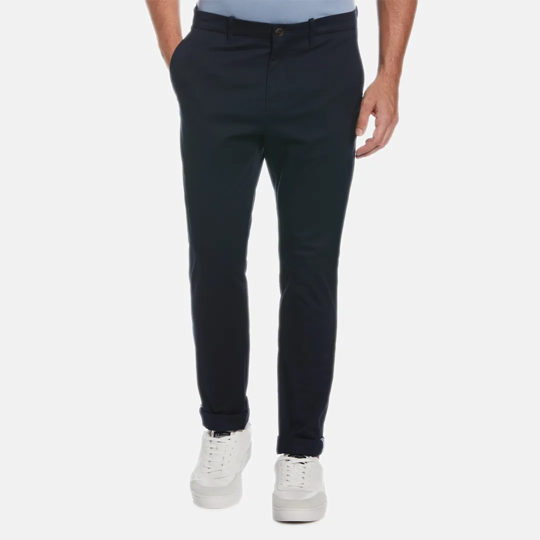 Pantalon Basico Liso Twill Chino Azul Negro