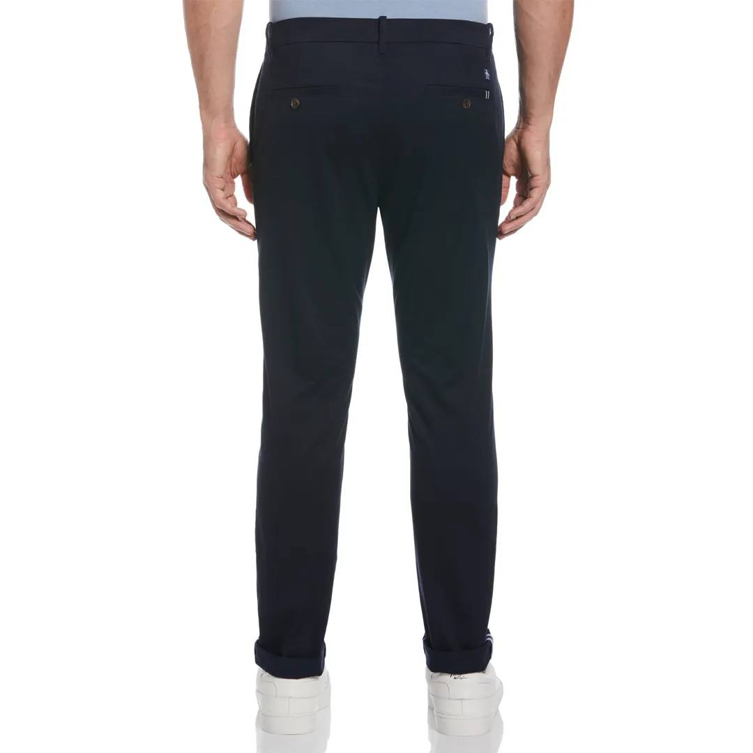 Pantalon Basico Liso Twill Chino Azul Negro