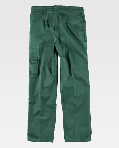 Pantalón con elástico con multibolsillos Verde Oscuro